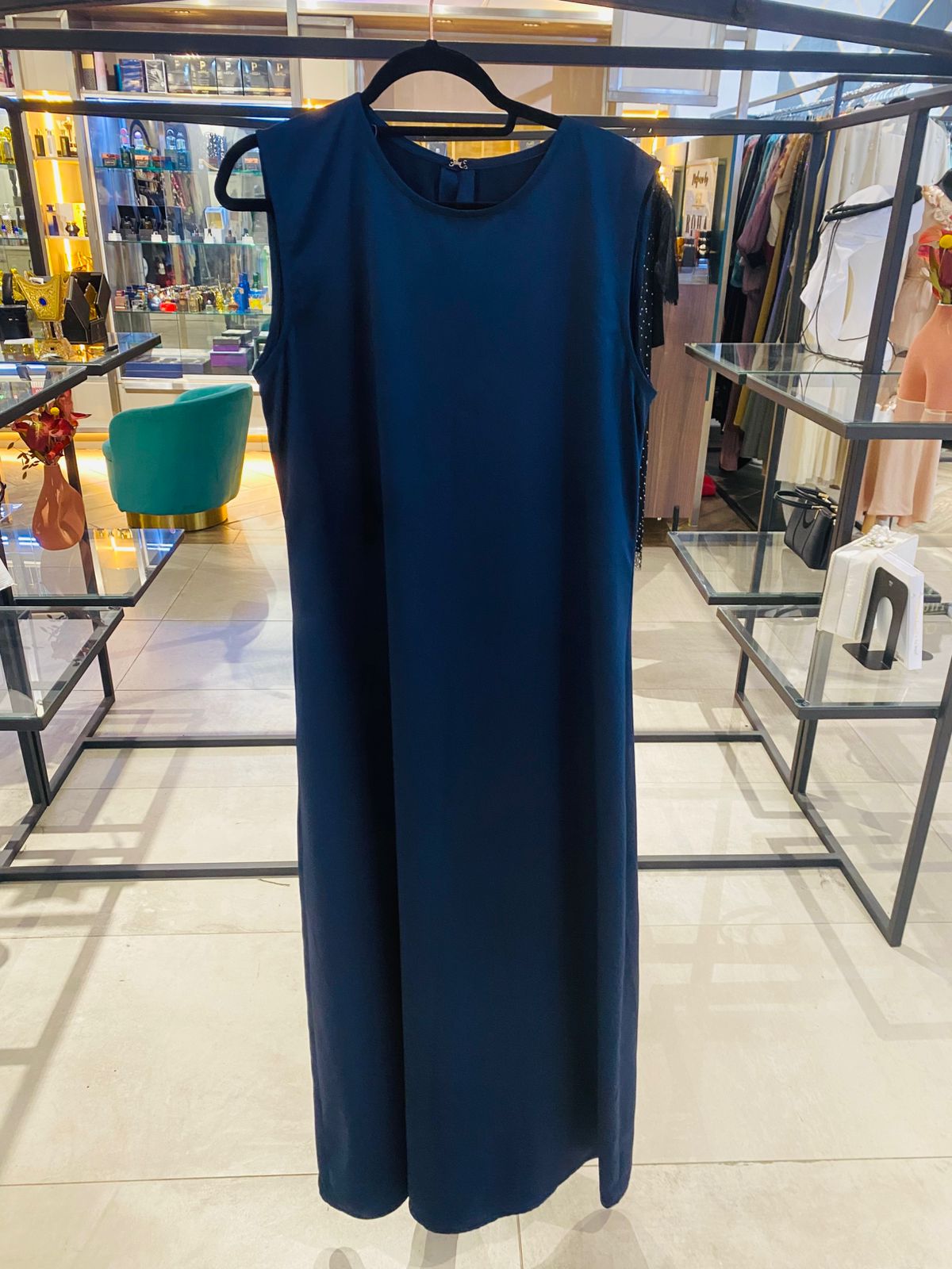 Blue satin sleeveless inner