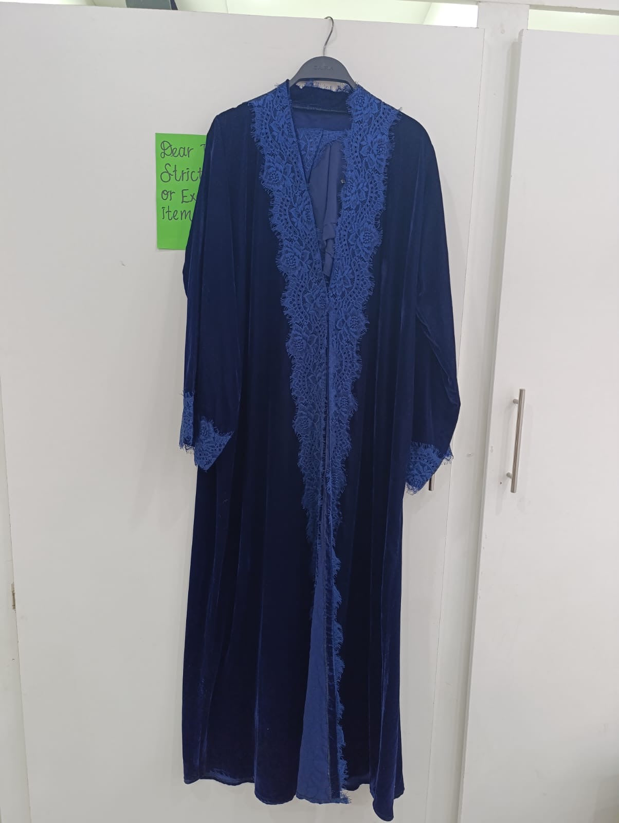 Navy lace velvet abaya (scarf incl)