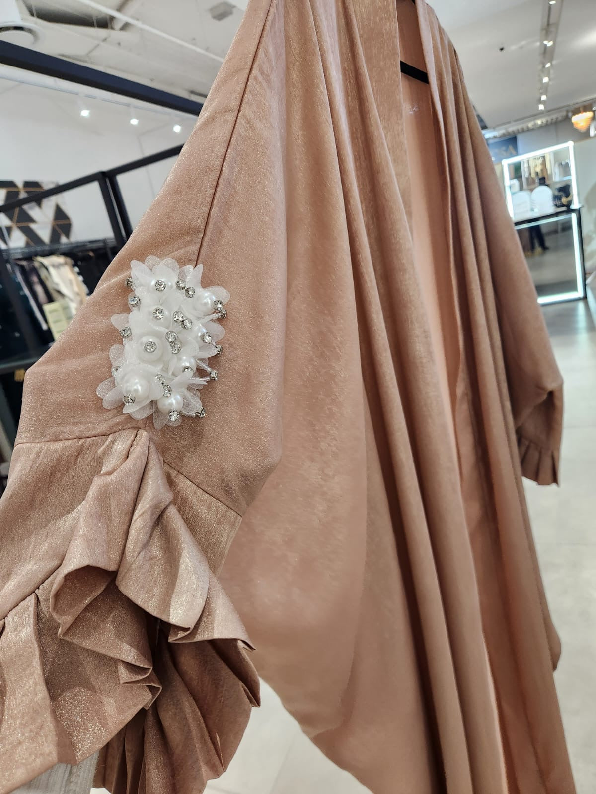 Nude beaded throw