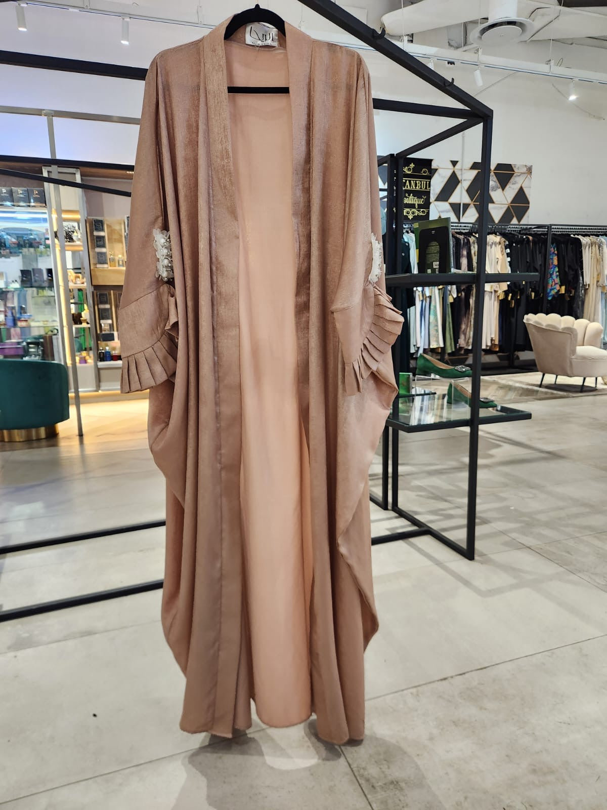 Nude beaded throw