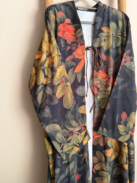 Floral abaya with matching hijab incl