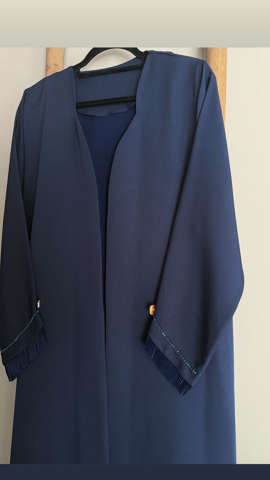 Navy pleated abaya