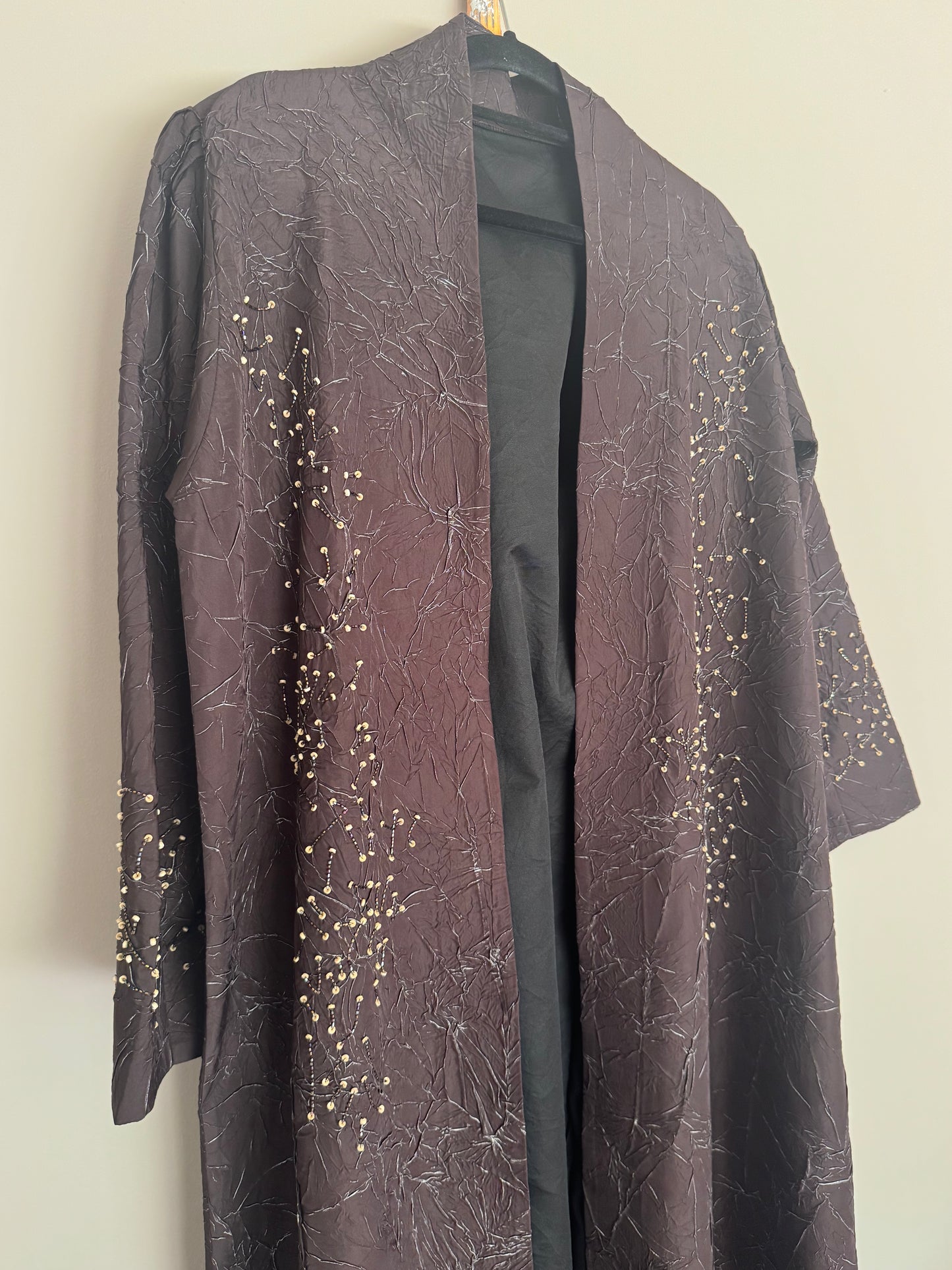 Mocha beaded abaya scarf incl